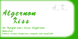 algernon kiss business card